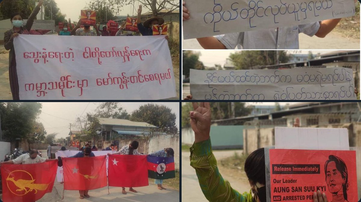 Pro-democracy residents of Kale marched once again and demonstrated a persistent protest to overthrow military regime today. 

#WarCrimesOfJunta #2022Mar15Coup #WhatsHappeningInMyanmar