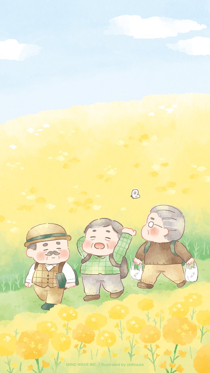株式会社マインドウェイブ おじさんくらぶ おじさんたちがお花畑でのんびり な壁紙が出来ました ぜひおじさんと一緒に春気分を満喫してくださいね マインドウェイブ Mindwave Mwキャラクターズ おじさんくらぶ Oldhouse ぽかぽかようきでき