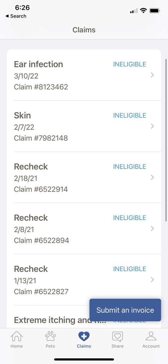 0/5 stars for <a href="/Trupanion/">Trupanion</a>. Been using this insurance for 2 years and every claim has been rejected. Would not recommend this company to new pet owners. Total waste of money.