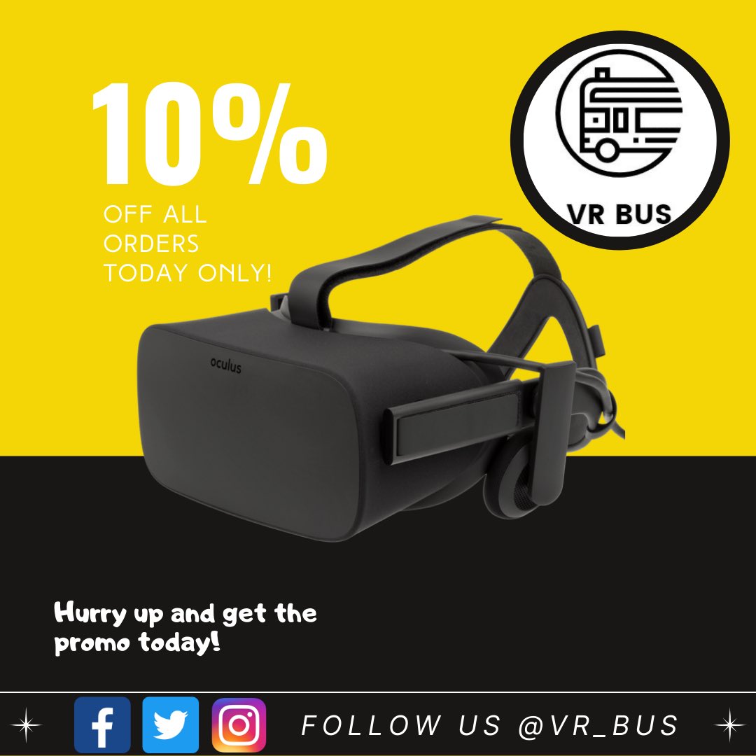 vr_bus's tweet photo. No promo code needed, 10% off all orders today only!

#Vrbus #Tusjames #gaming #entertainment https://t.co/rJZ8gs21zl