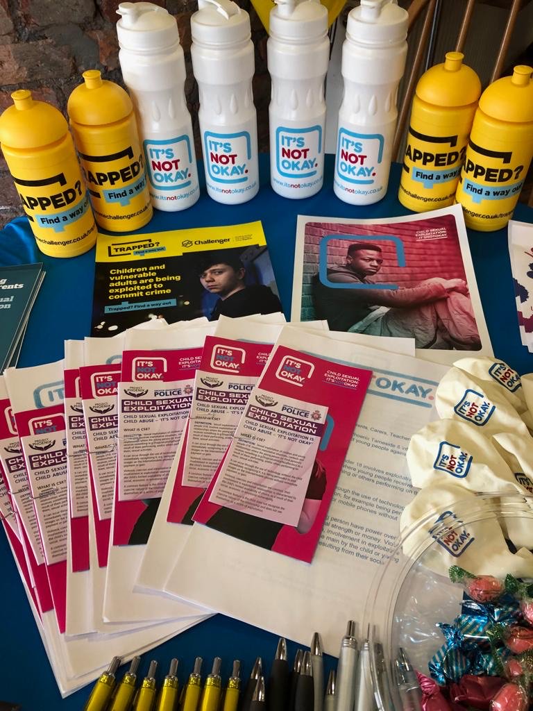 NotOkayTameside's tweet photo. 1/2 #Day2 of our #ComplexSafeguarding Week of Action & our specialist social care team members are delivering #cse #cce training to professionals and partners within #Tameside regarding county lines, ACT, reporting and spotting signs of #exploitation and referral mechanisms... https://t.co/bMGzva82dx
