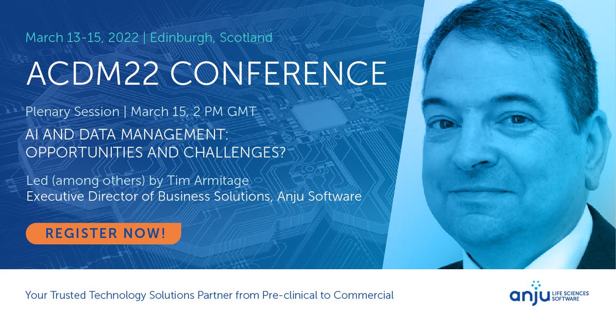 AnjuSoftware's tweet photo. Still piecing together your planning for #ACDM22 today? Do mark the plenary session at 2 PM if you would like to get a better understanding of opportunities for AI/ML in data management, and an appreciation of the challenges around it: https://t.co/NPPXhAVKpg
@ACDMDataMatters https://t.co/x0RT9qTeKo