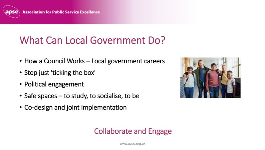 apseevents's tweet photo. "Young people are much more at risk of poverty than they ever have been"
Elma Murray, APSE Local government Commissioner and former Chief Exec @North_Ayrshire, examines how we can integrate young people into local government decision-making #YSHive #apsediversity https://t.co/NFlOx6BG1k