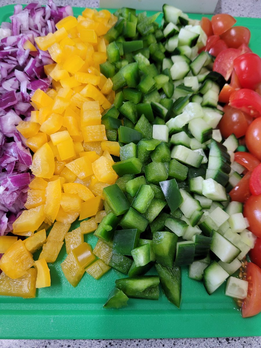 Year 8 <a href="/Tranby_school/">Tranby</a> pupils have made "superfood" salads, Mediterranean couscous, and "piggly-wiggly" (bacon, cheese and broccoli) salads. 🧀 🥦 🥓 🍅 🌶 🥒 🌰 The sights and smells in the Food and Nutrition room were amazing! #foodies #NutritionAndHydrationWeek #HealthyFood