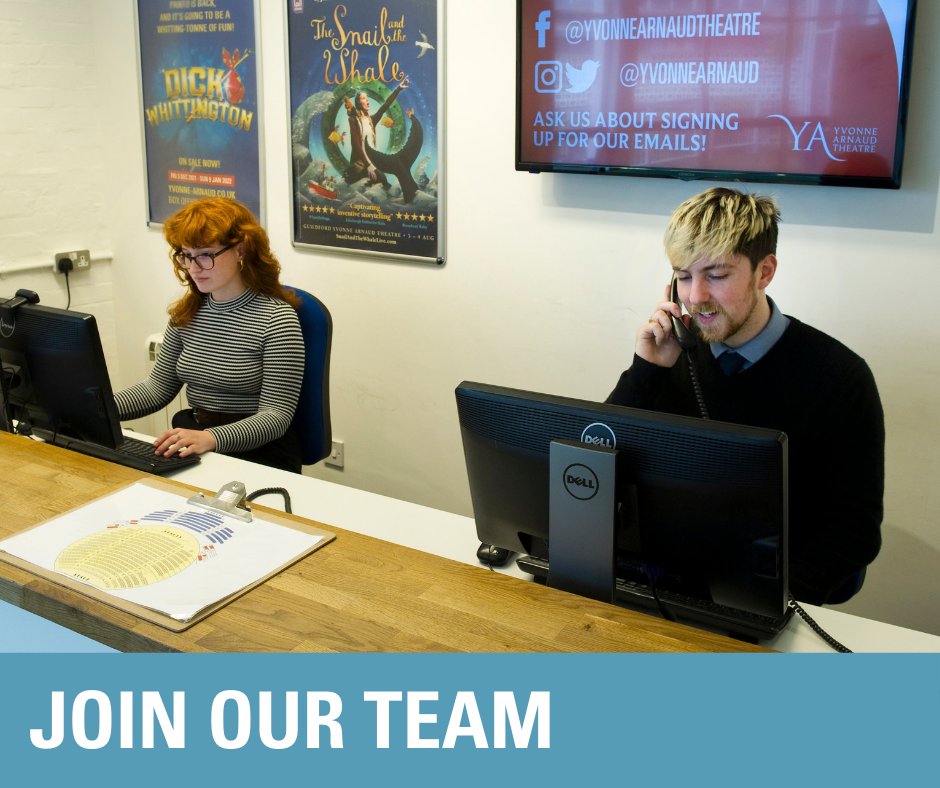 We are currently #hiring for a new Box Office, Front of House and Customer Service Assistant!

Often the first point of contact with our customers, this is a customer service focused, rewarding and varied role.

More info and apply: yvonne-arnaud.co.uk/our-venue/jobs #Guildford