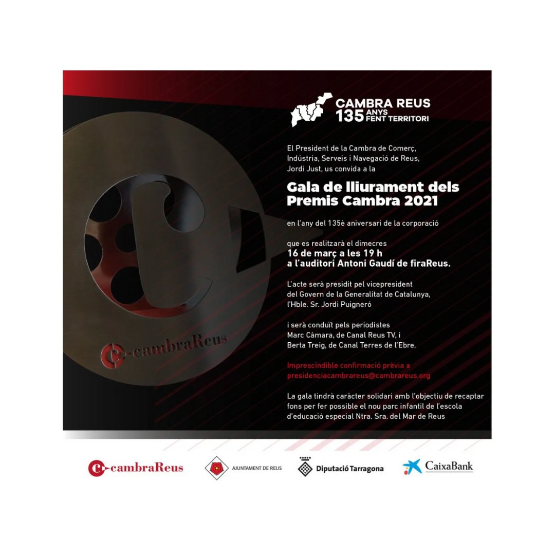 cambrareus's tweet photo. Per fi arriben demà els esperats #PremisCambra👏
👉 La nit dels Premis Cambra Reus, que es realitzarà el dimecres 16 de març a l’auditori de fira de reus, servirà per reconèixer 45 realitats empresarials.
📌https://t.co/0UaBXMDp2L https://t.co/4p2luY7Ohr
