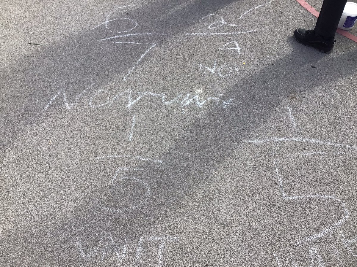 Year 3 and 4 enjoyed learning about fractions on the playground.