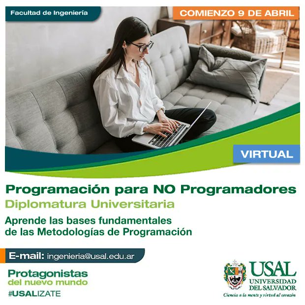 USAL_Ingenieria's tweet image. LINK 👉 diplomaturas.usal.edu.ar/programacion-p…
#USALIZATE #cursodeprogramacion #coding #programacion #aprendeprogramacion #informatica