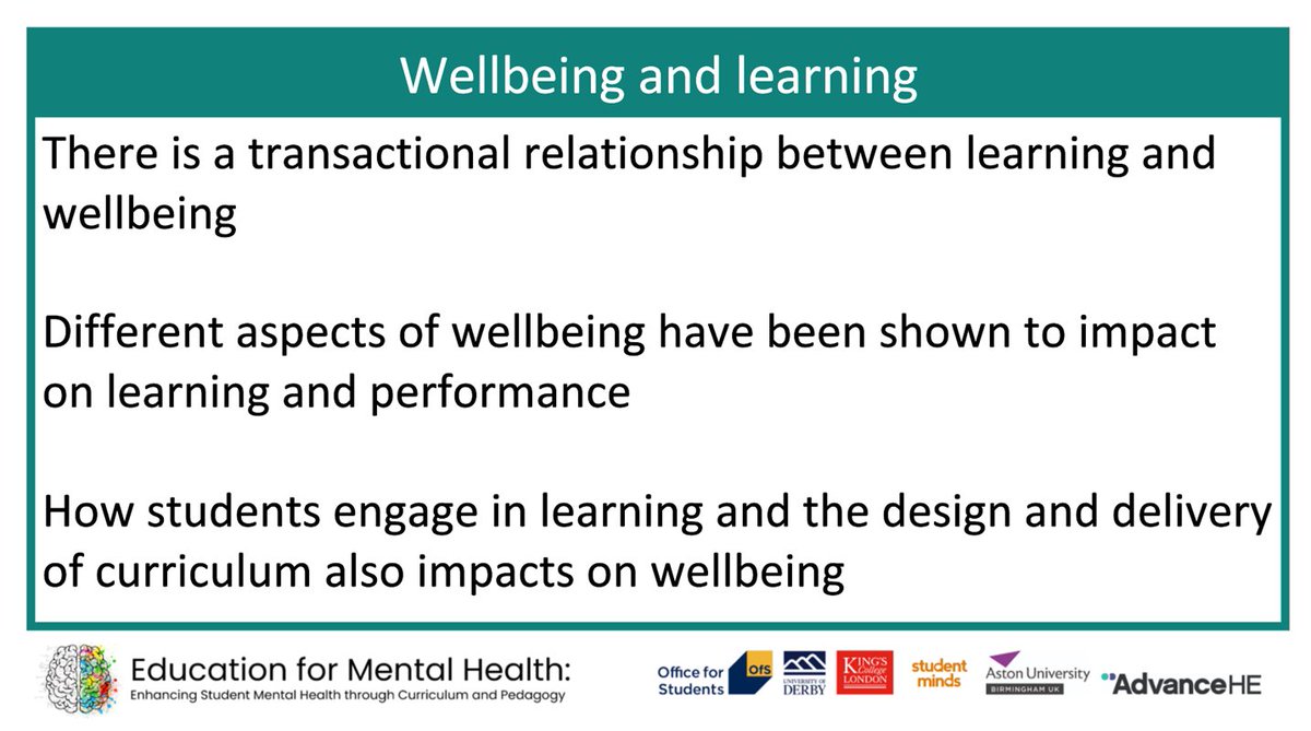 KiftSally's tweet photo. #EMHToolkit @edu4wellbeing
@DerbyUni @Garethstudentwb
Co-created MH&amp;W Toolkit
Relationship b/w
👉Student &amp; staff #MentalWellbeing
👉Learning &amp; wellbeing
❓How are we scaffolding our curr to support learning?
❓What is hard &amp; why? 
👏Helpful challenge vs stress inducing difficulty https://t.co/nSnJwfpaeU