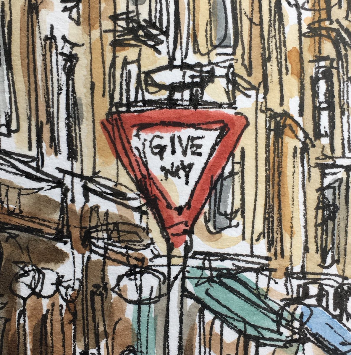 I’m out on the streets of Edinburgh sketching next weeks #WhereArtIQuiz sketch. And hoping that this close up won’t give anything away … if so keep it to yourself until next Monday morning 😊👍

#streetsketching #edinburghlove #streetfurniture #watercolours #carstudio #giveway