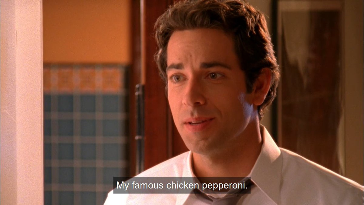 sarahwclkers's tweet photo. chuck thinks everyone’s favourite dish is his chicken pepperoni bc it’s the only dish he knows how to make 😭 https://t.co/tr4abGo0mP