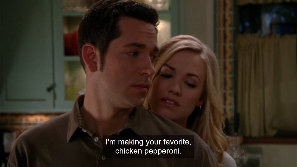 sarahwclkers's tweet photo. chuck thinks everyone’s favourite dish is his chicken pepperoni bc it’s the only dish he knows how to make 😭 https://t.co/tr4abGo0mP