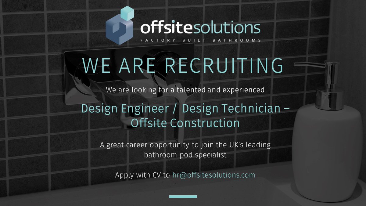 bathroompod's tweet photo. Following an influx of new orders we are recruiting for a Design Engineer to join our expanding #bathroompods design team. 

Ideal experience:

#pods or #modularbuilding design
#MEP 
#SOLIDWORKS / #Autodesk

#jobs #designjobs #constructionjobs #designengineer #offsite #CADjobs https://t.co/bn9w4Bx8tm