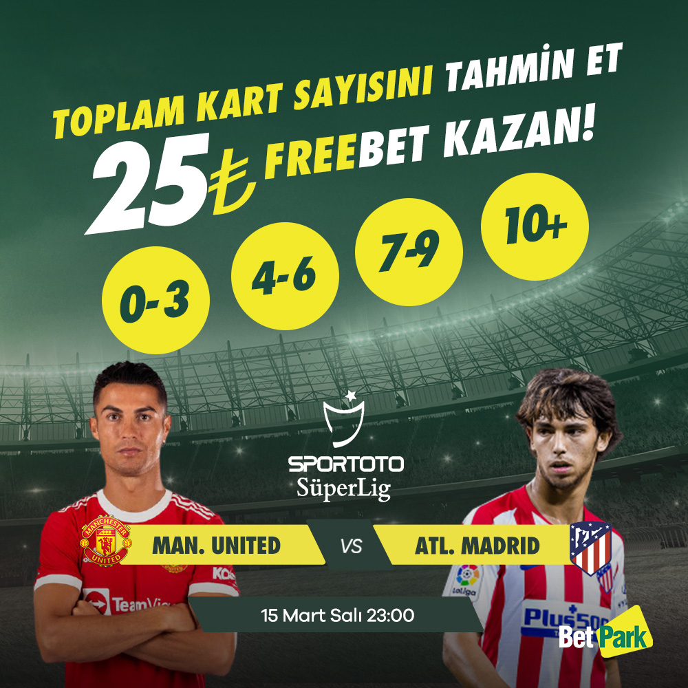 #Betpark'tan Toplam Kart Etkinliği📢

M. United⚔️ Atl. Madrid

  📌<a href="/btprkdestek/">Betpark ⚡️</a> Takip Et!
  📌5 arkadaşını etiketleyerek FAV+RT Yap!
  📌Paylaşım Linkin ile Formu Doldur.

Form, Kurallar ve Şartlar👉forms.gle/gMNd87xcYc4wdE…

#BetparkGiris -  betparklink.com