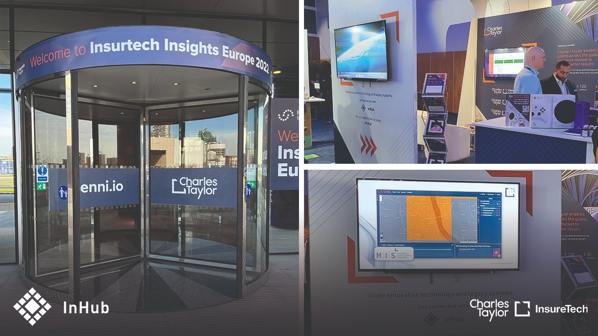 CTcharlestaylor's tweet photo. Insurtech Insights is in full-swing. We are excited to launch our new cloud-based SaaS capability #InHub today.

Great to see so many people this morning at The O2 - Intercontinental Hotel join us at stand 19.

#insurtechinsights #insuretech #insurtech #insurance #innovation https://t.co/CwTBPBpcKV