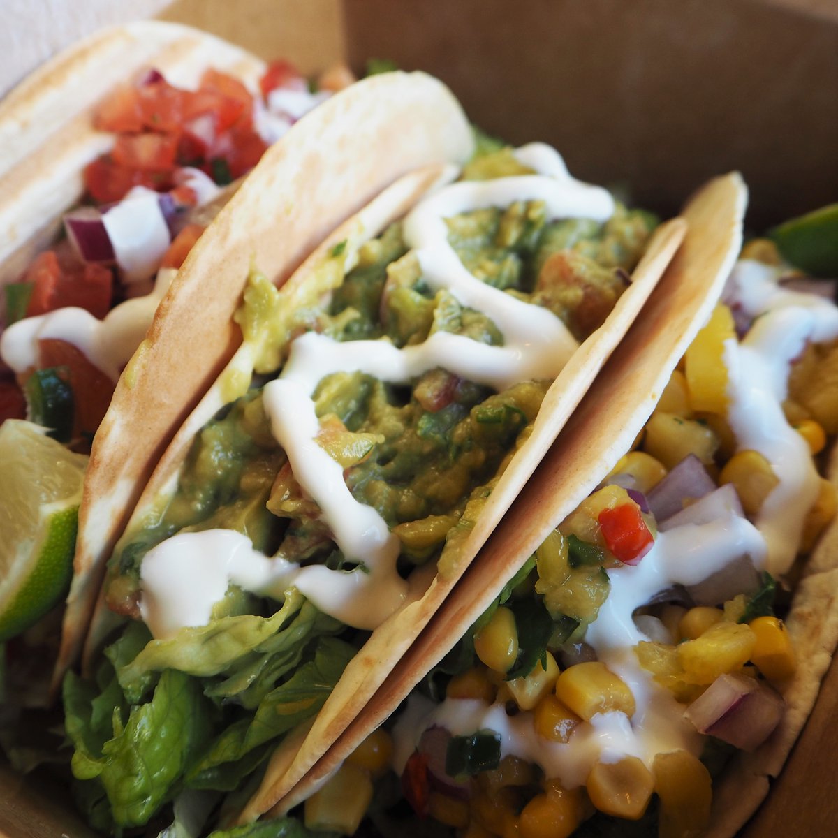 3-for-2 #TacoTues AND all the FREE EXTRAS you want.😋 How will you fill yours? 🌮🌮🌮 12-9pm. Walk up + take out. Or sit in + chill out. #FeelGoodStreetFood #MuchachoHQ