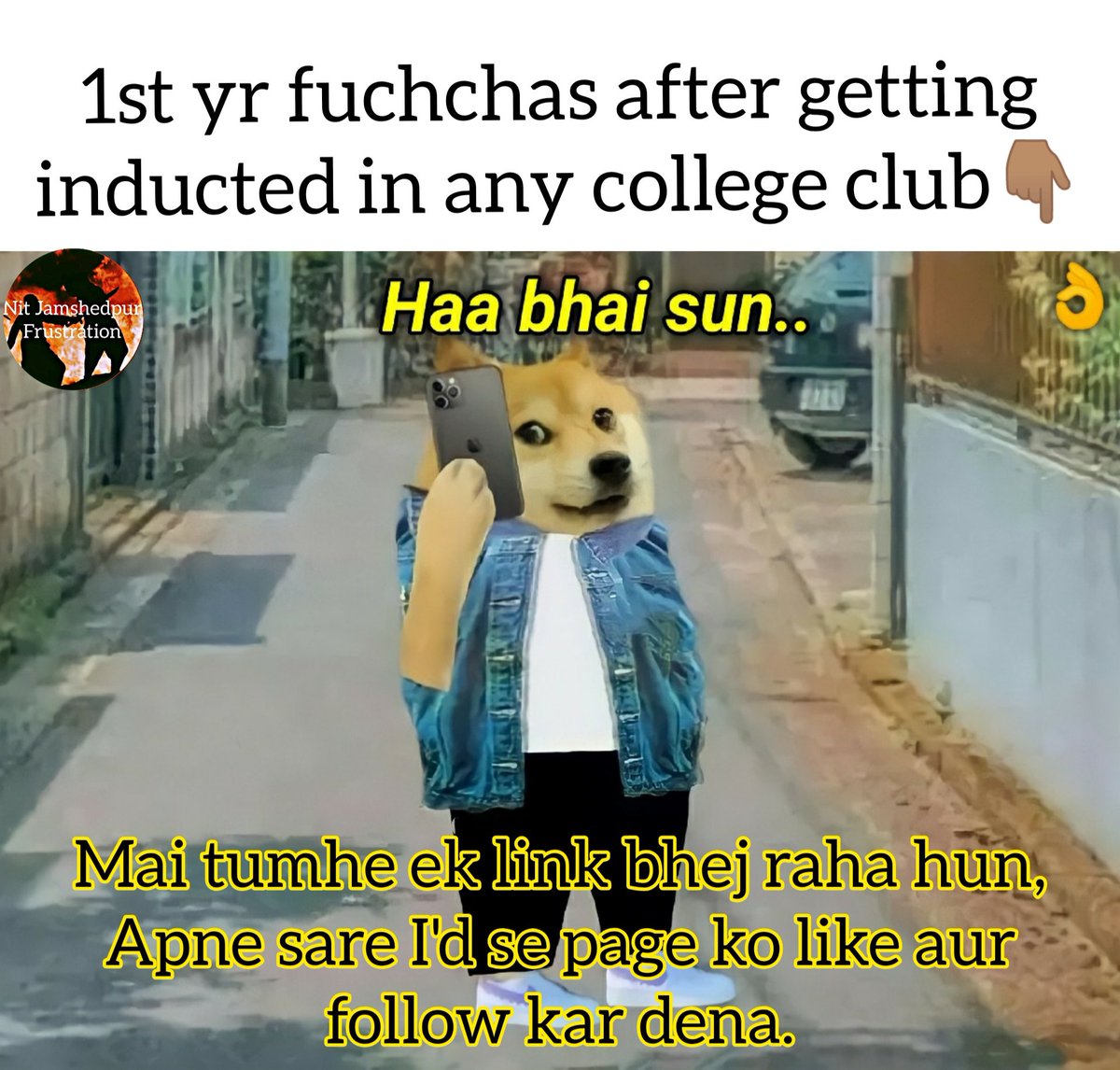 nit_frustration's tweet photo. "Apne saare friends aur family members se kara lena."
#CollegeClub #nitjsr #tuesdayvibe #tuesdaymotivations #TuesdayFeeling #DogeCheem @shashwatshukla_ @shuklashash @akibaliii @InMemeTemplates @Memes_Raj @Circustic_Banda #Memes @i_am_an_NITian @AmNitian https://t.co/1NCYue0jwX