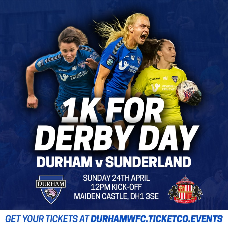 DurhamWFC's tweet photo. - #WeetabixWildcats Festival w/@DurhamFA 🐱
- @RTCDurham as mascots 💙
- Sister Clubs as special guests 🌟
- Partners Day 🤝
- Plus much more! 👀

We've got a 𝗛𝗨𝗚𝗘 day planned when we face Sunderland - as we target #1KForDerbyDay! 🎯

🗞👇