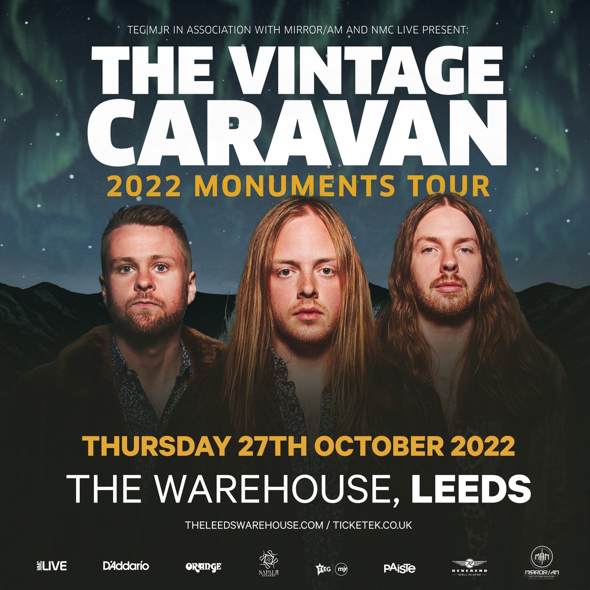 Rescheduled | The Vintage Caravan have pushed back their Leeds show to the 27th of October 2022. Purchased tickets will remain valid. Don't miss out, get your tickets now 🎫 bit.ly/3KGUZHw