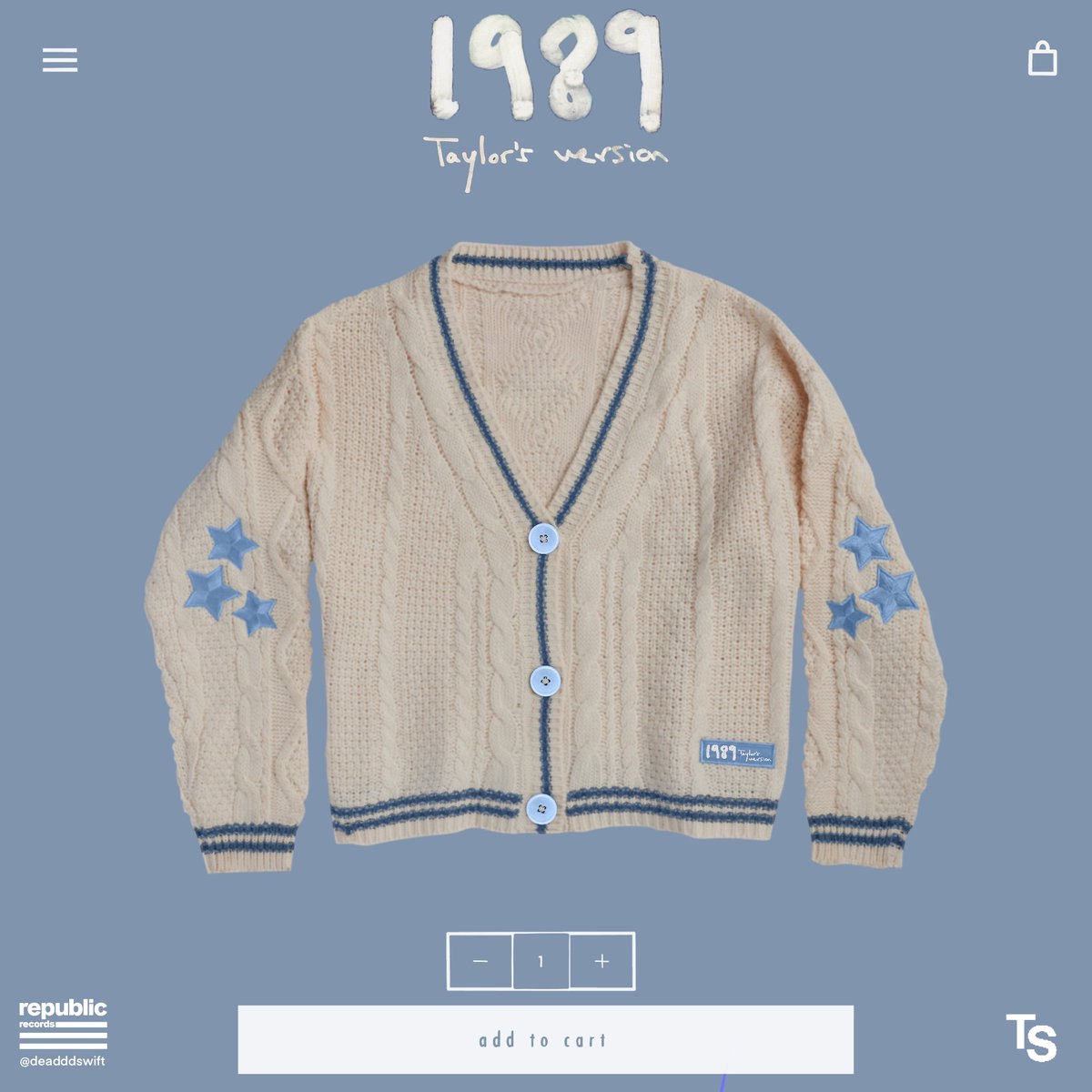 Concept for a 1989 Taylors Version Cardigan! #TaylorSwift