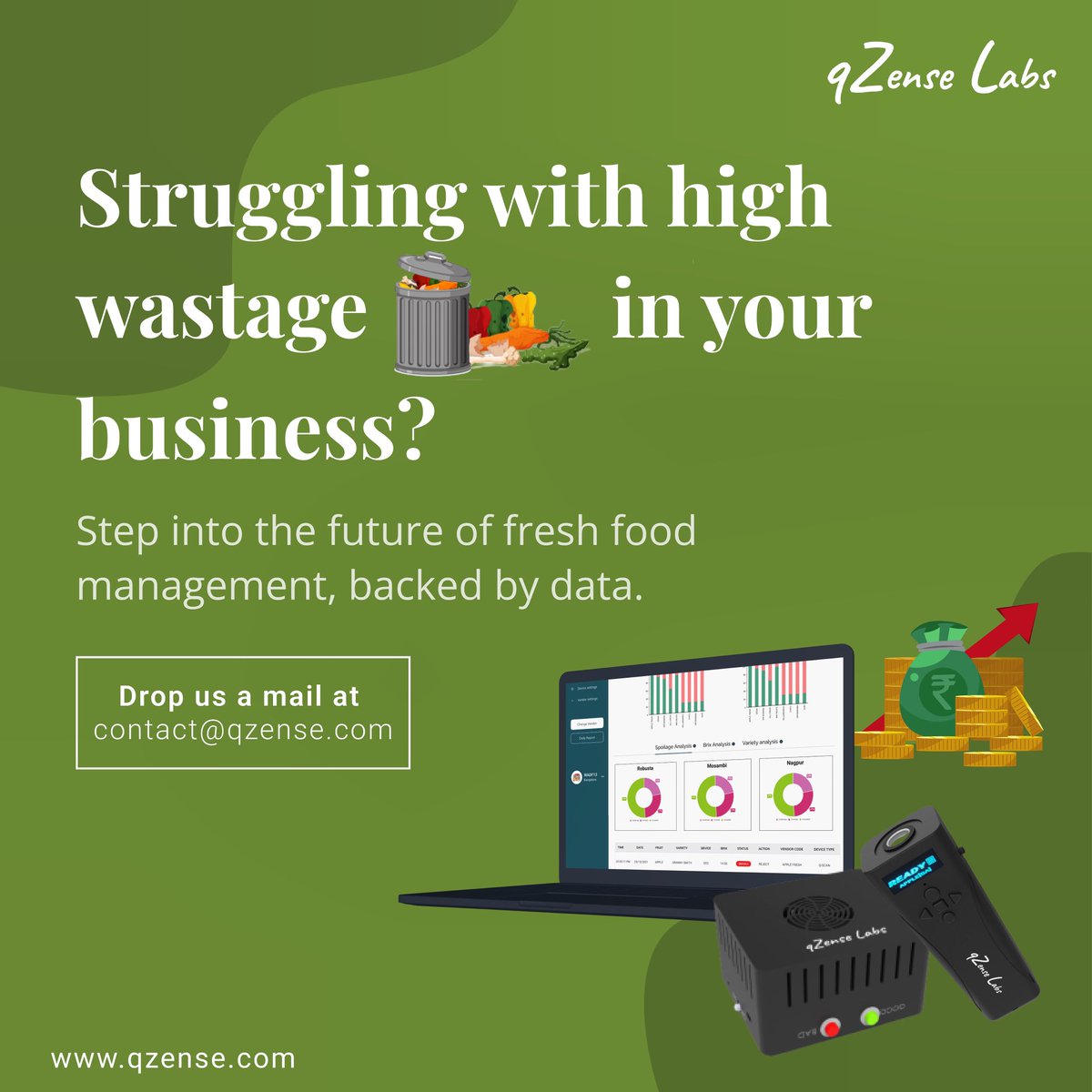 QzenseLabs's tweet photo. Maximise your profits by reducing your wastage! qZense Labs provides consultancy services to make the most out of your fresh produce supply chain 📈

Get in touch with us today and manage your fresh food operations efficiently to avoid food losses! 📧

#qzenselabs #DataAnalytics https://t.co/t8H07hZCSt