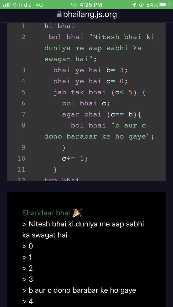 NiteshPranami's tweet photo. funny and interesting language
#bhailang #programmingmemes #programming https://t.co/ZEXHOz3MXk