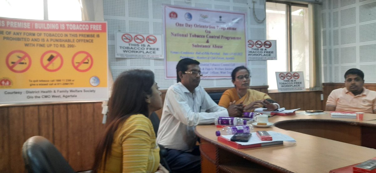 meamlan's tweet photo. Sensitization of Paschim Zila Parishad members of WestDistrict on Tobacco &amp;Substance Abuse byNTCP West team.DrUdayan Majumdar SPO NMHP Tripura&amp; DHO West Dr Sangita Chakraborty were also present on 15thMarch 2022.@NmhpTripura @nhm_tripura@DMWest_Tripura
@HfwTripura @SiddharthShiv https://t.co/OndM37IOjg