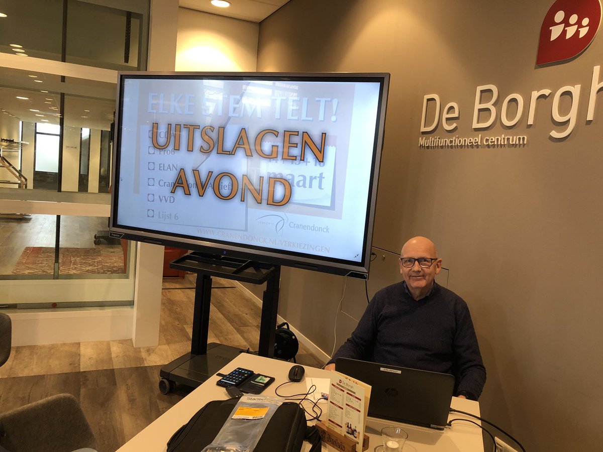 Even nog wat ondersteuning gegeven aan Gemeente Cranendonck zodat morgen uitslagen gepresenteerd kunnen worden: Prowise op 1, met stip!