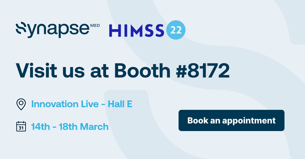 👋 Are you attending #HIMSS22?
Stop by our booth #8172 (Hall E) to have a coffee ☕️ with us and learn how we facilitate #medicationreconciliation, #pharmacovigilance, and prescription safety with our #MedicationIntelligence technology.
#PatientSafety #DigitalHealth