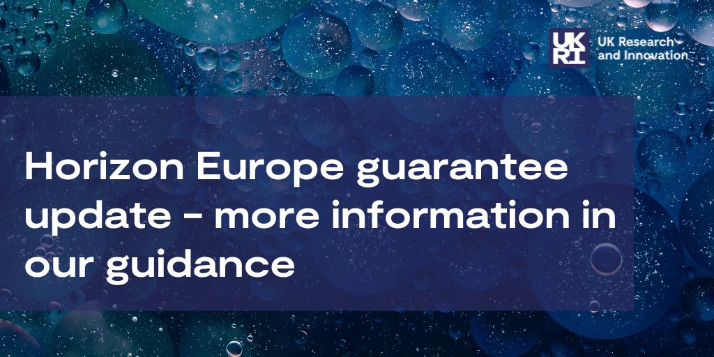 UKRI_News's tweet image. Horizon Europe guarantee update – our guidance now includes information for the second wave of eligible, successful UK applicants to #HorizonEurope who are unable to sign grant agreements with the EU before association is confirmed: orlo.uk/mWFEr