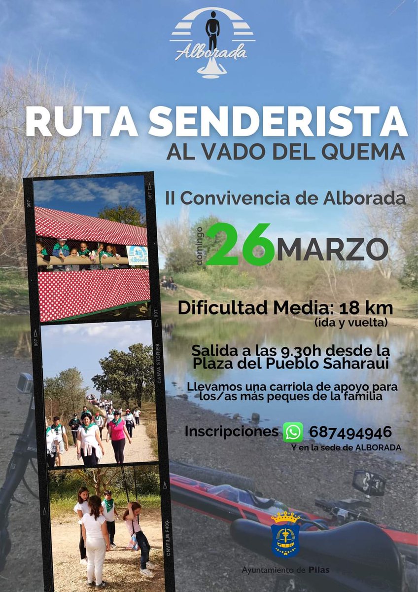 ¡Este año sí vamos a poder celebrar la llegada de la primavera con nuestra ruta de senderismo y convivencia en el Vado del Quema! 🎋🌺🐇 ¿Te vienes con nosotras? 👇

📅 Sábado 26 de marzo 
🔴 Inscripciones ▶️ 687494946

#FelizMartes #Naturaleza #Doñana #Senderismo  #Familias