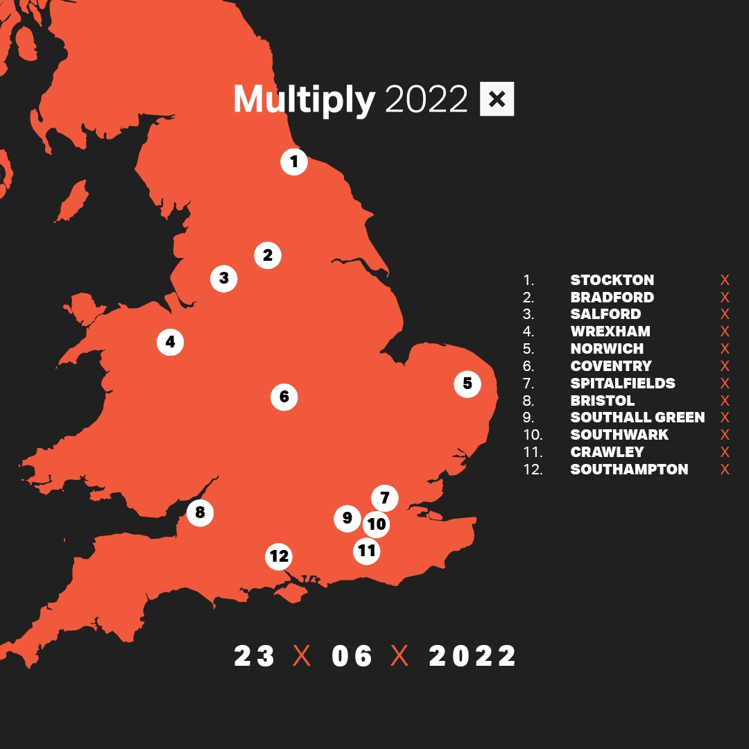 thegregoryCCX's tweet photo. Multiply 2022 is going local, with 12 locations around the country to host important conversations, to engage with the issues from our diverse contexts and to hear local stories. Where will you be joining us from? Book your free ticket today: https://t.co/bJuSEqdYqT https://t.co/NkgBUYfdsb