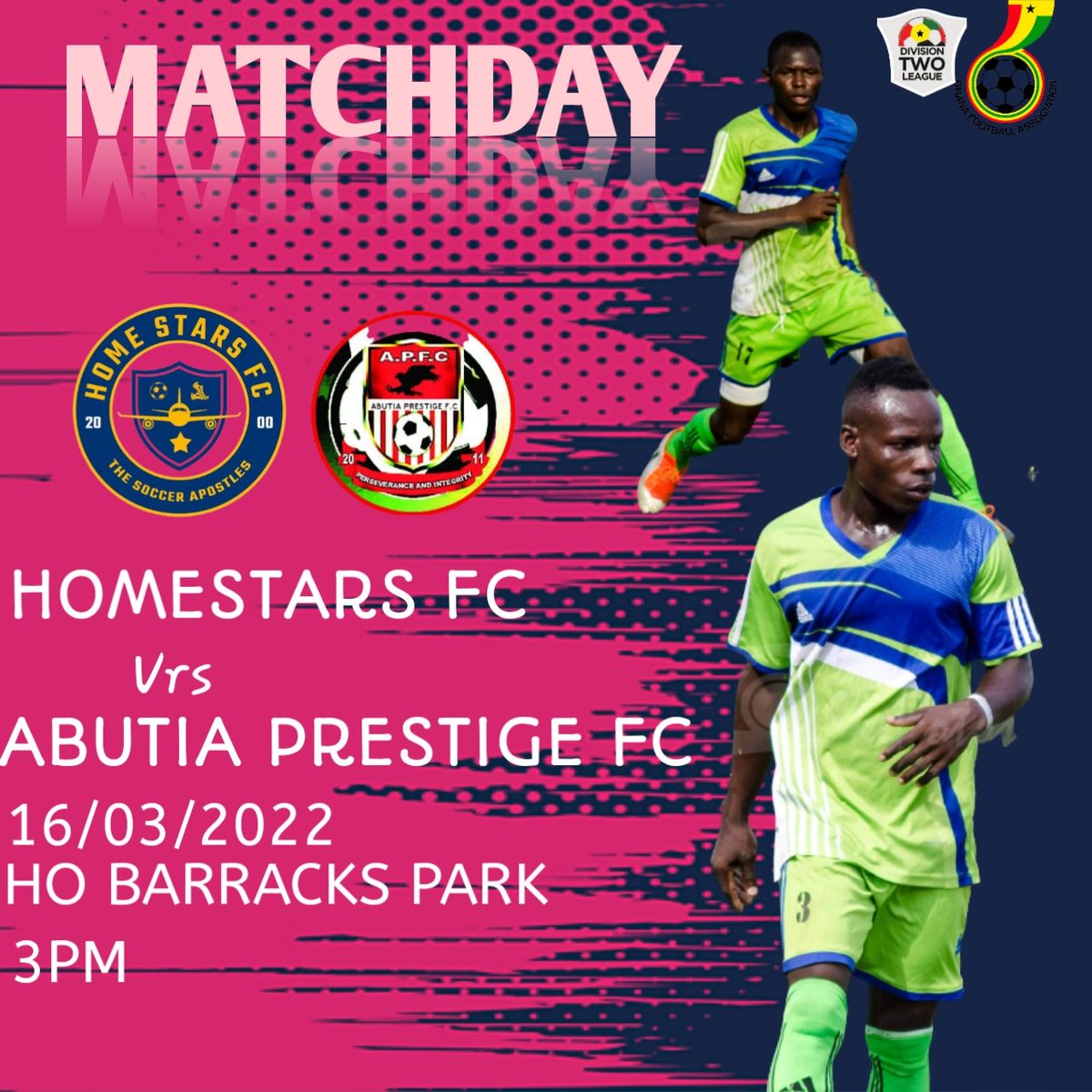 AbutiaFc's tweet photo. Match week 3, we go again with @HOMESTARSFC1 @rfavolta @DivisionTwoGH @DavisClottey @Adjivic @Skefonzi @tildagh https://t.co/Gzr22xJUmB
