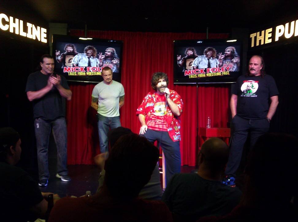 SideshowShan's tweet photo. .@RealMickFoley Here's another great picture from your 2013 Atlanta show! That was an awesome night! @JakeSnakeDDT @RealDDP R.I.P. Bad Guy! https://t.co/jgvtU5VwHn