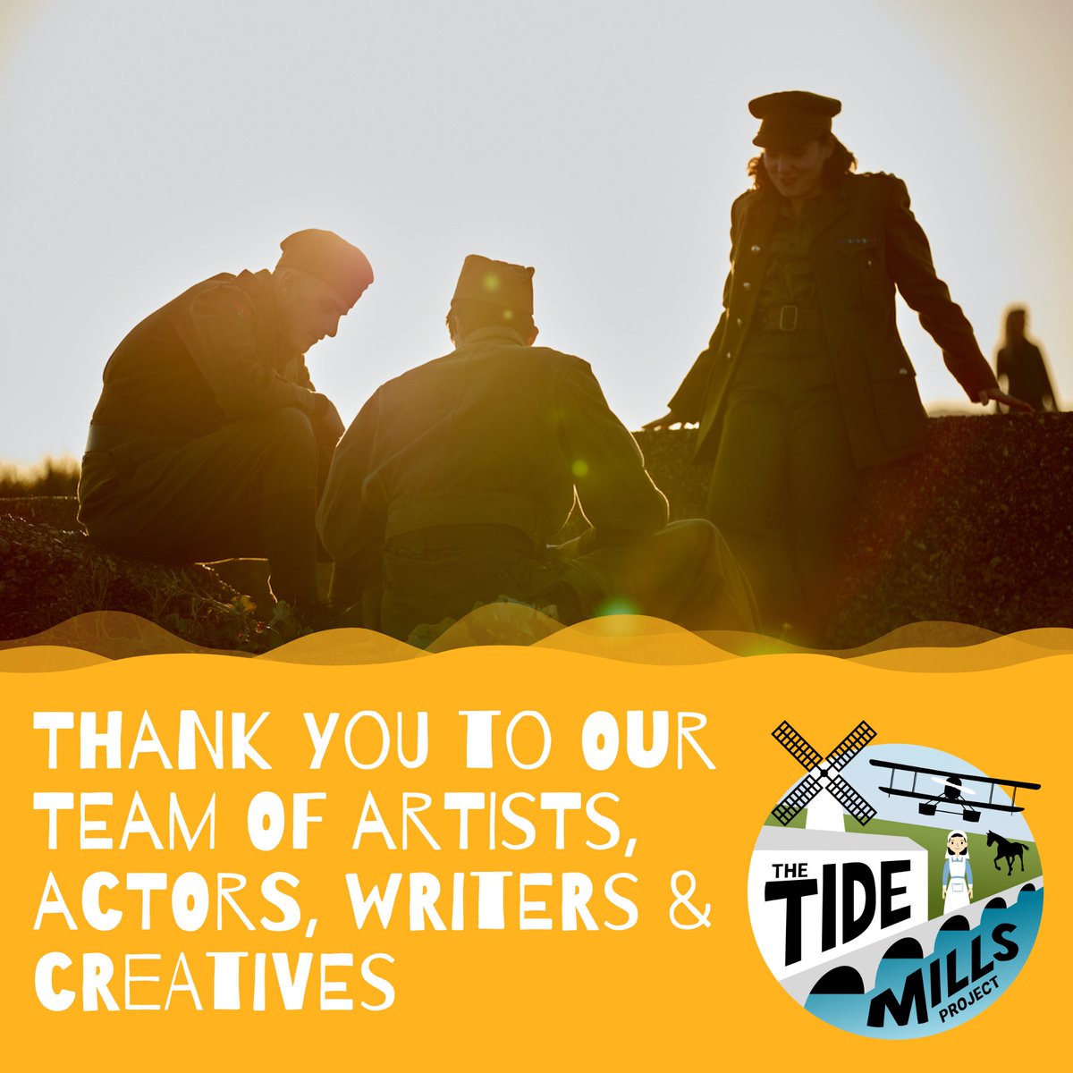 WalkChalkSussex's tweet photo. We’ve been thinking about the huge team of dedicated artists, actors, writers – and creatives – who took elements of the #TideMillsProject and helped to shape it into something very special! Thank you to all of them, they all helped to bring #Tidemills back to life! https://t.co/OCgODc6Rit