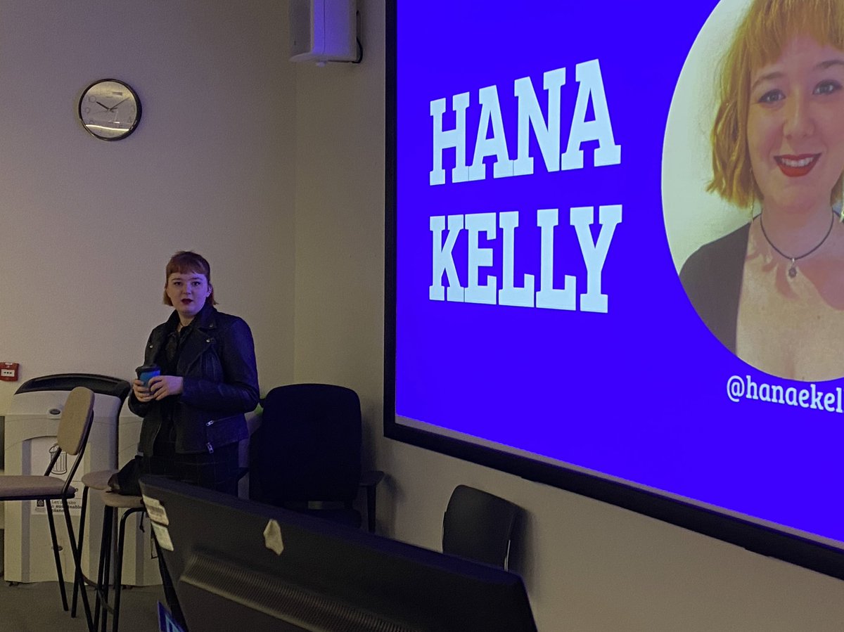 digidickinson's tweet photo. Thanks to @hanaekelly for taking time to stop in and talk to @ManMetUni journos about community reporting. Top tips as they get out on to their patches #mmjdp https://t.co/D2MJZfjaGz