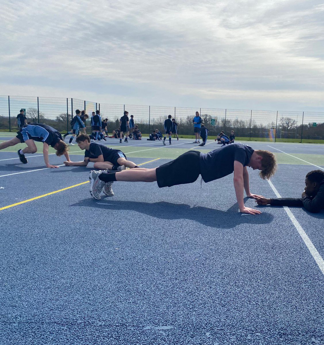 SRA_PE_Dance's tweet photo. Y10 GCSE group starting their components of fitness testing block. Well done to Leila O getting level 7.2 and Ollie L getting L13.1. Ella S and Fin G also recorded the most press ups in 1 minute! Great work. https://t.co/ctwxD3L243