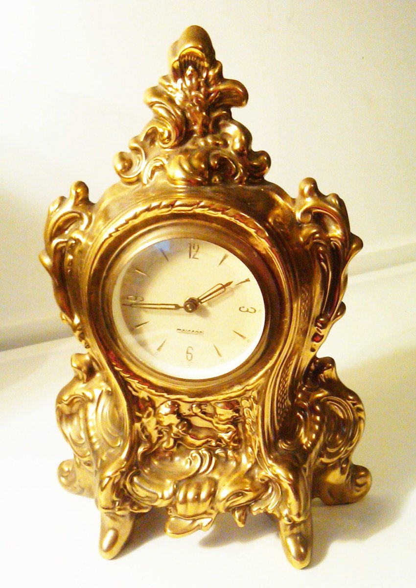 AntiquesAtl's tweet photo. Antique Mercedes Gilt Gold Mantle Clock, West Germany, Regency Style, Ornate Design, Gold Cherubs, Decorative Clock, Antique Clock https://t.co/KKCVp2VUfI #vintage #Etsy #AntiquesAtlanta #MantleClock https://t.co/9hjrCCfSLG