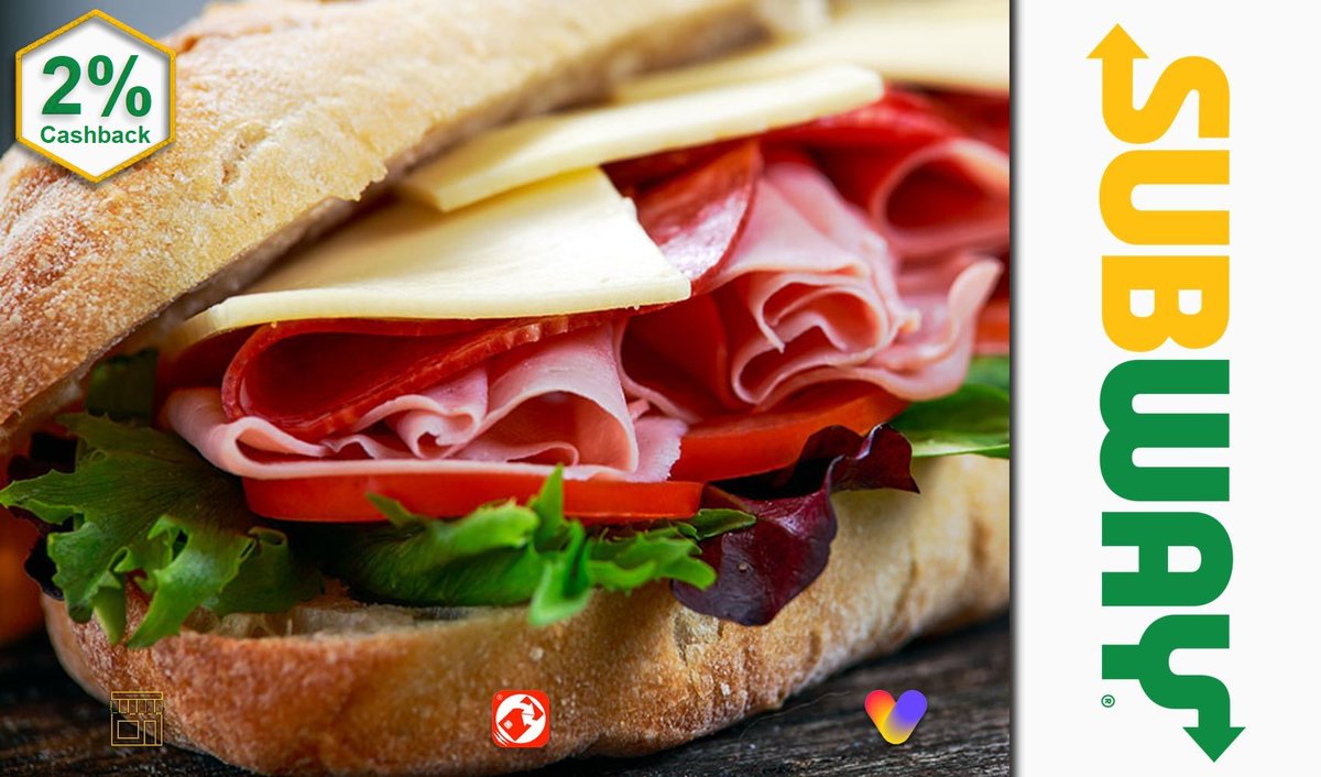 2% Cashback In-Store <a href="/SUBWAY/">Subway®</a> The UK’s Sub Specialists! Upload your receipt. 🥖🥪🥤☕️🍪🥗 cashbackapp.com
