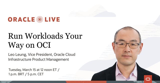 Tune in now! <a href="/Oracle/">Oracle</a>'s VP of Product Management <a href="/lleung/">Leo Leung</a> is sharing new core infrastructure features at #OracleLive. bit.ly/37roLBv