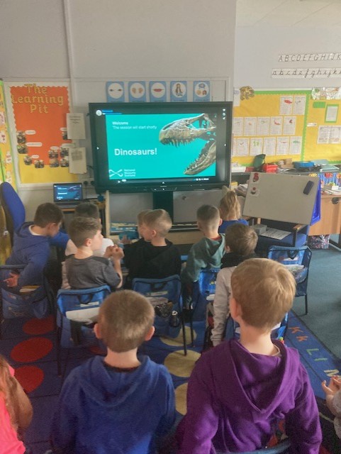 P3/2 are enjoying Dinosaur Week with the National Museums of Scotland!  We have taken part in a Dino-no or Dino-yes quiz and impressed Miss Webster with our knowledge so far! We then watched a film which explored the museums dinosaur collection! #NMSSchools