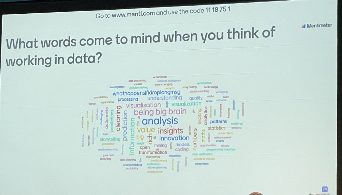 ManiraAhmad's tweet photo. Thought provoking panel discussion and great question posed from @scotgov colleagues - “what words come to mind then you think of working in data”
#Data #Storytelling #Insights #Visualisations #RAP #Automation #DataTalent22 #DataFest22 #DataScience https://t.co/WVfsdO3QZA