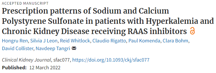 SevenOaksCDIC's tweet photo. 🚨 New publication! Prescription patterns of Sodium 
and Calcium Polystyrene Sulfonate in patients with #Hyperkalemia and #ChronicKidneyDisease receiving RAAS inhibitors. #CDICresearch @CKJsocial 
 
➡️ https://t.co/06NLMUmbcD https://t.co/OLOkuAfg0C