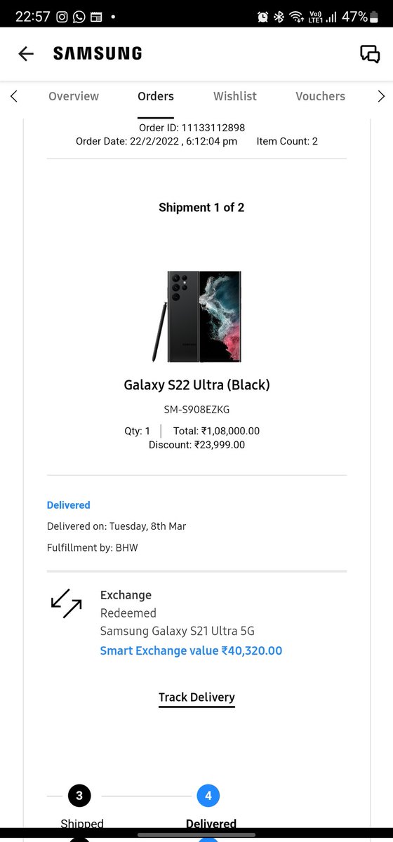 peace_at_work's tweet photo. @SamsungIndia @CEOofSamsung @SamsungMobile @consumerforum_ been 25 days when first raised concern related to S22 Utlra pre book event. multiple email and calls no resolution. The exchange price of S21 on 22 Feb 51590 n on 12 Mar 62990. Seems like they aren't fair in dealings. https://t.co/mFWpVZW11s