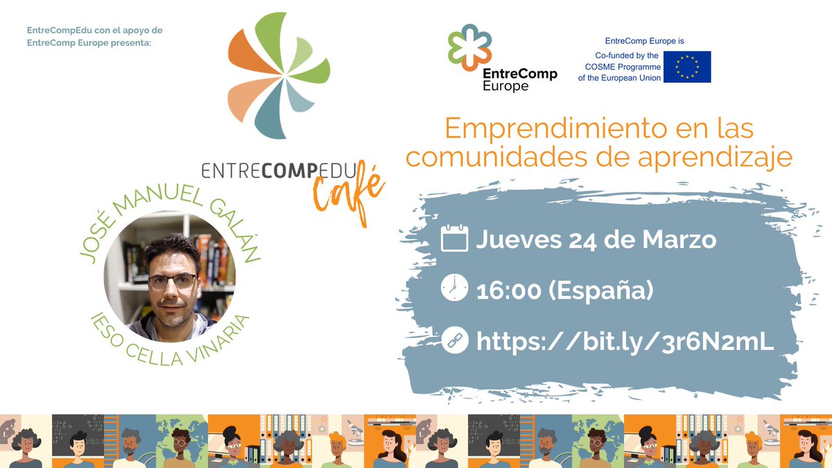 EntreCompEdu (@entrecompedu) on Twitter photo ¡Nueva sesión de <a href="/EntreCompEdu/">EntreCompEdu</a> Café para <a href="/EntreCompEurope/">EntreCompEurope</a>! José Manuel Galán de IESO Cella Vinaria hablará sobre “Emprendimiento en las comunidades de aprendizaje”. Puedes registrarte a través del link
👉🏼 bit.ly/3r6N2mL
📅 24 Marzo
⏰ 16.00 🇪🇸 ¡Nueva sesión de <a href="/EntreCompEdu/">EntreCompEdu</a> Café para <a href="/EntreCompEurope/">EntreCompEurope</a>! José Manuel Galán de IESO Cella Vinaria hablará sobre “Emprendimiento en las comunidades de aprendizaje”. Puedes registrarte a través del link
👉🏼 bit.ly/3r6N2mL
📅 24 Marzo
⏰ 16.00 🇪🇸