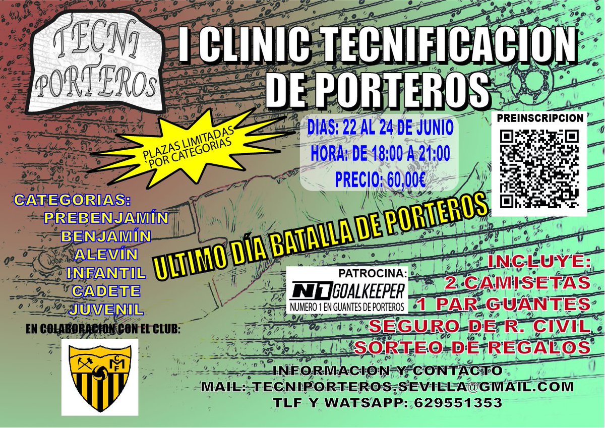 Tecni_Porteros's tweet photo. PREINSCRIPCION https://t.co/dqvJ1zZSOv https://t.co/q27WXV9Eb5