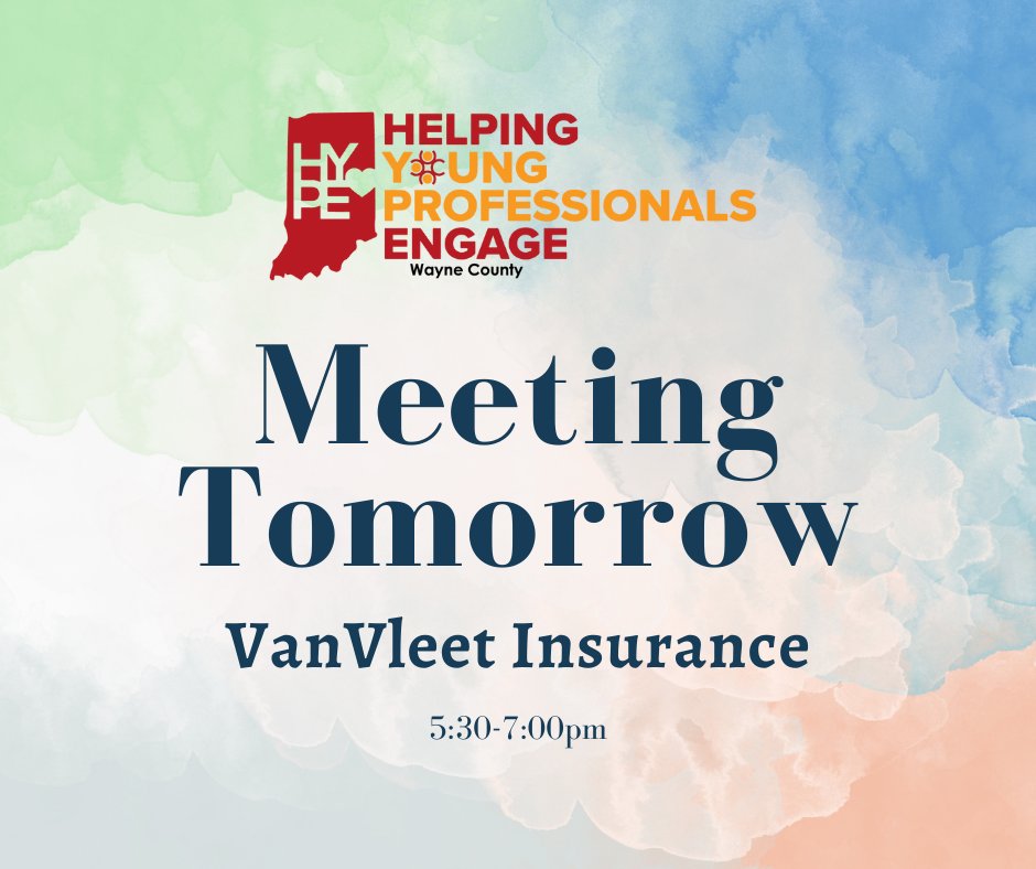 Join us tomorrow night at 5:30pm at VanVleet Insurance for our monthly meeting!