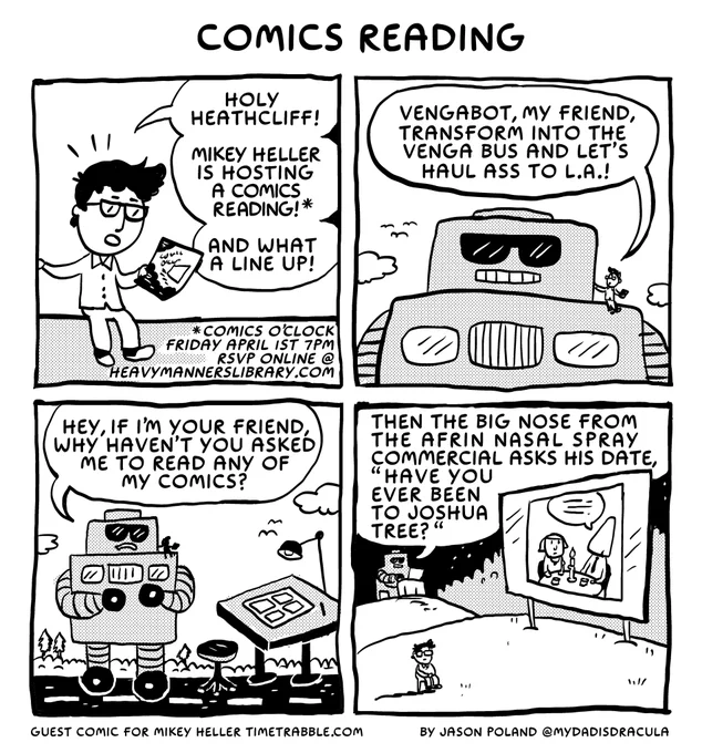 check out this amazing comic @mydadisdracula made to promote the next Comics O'Clock on April 1st! 