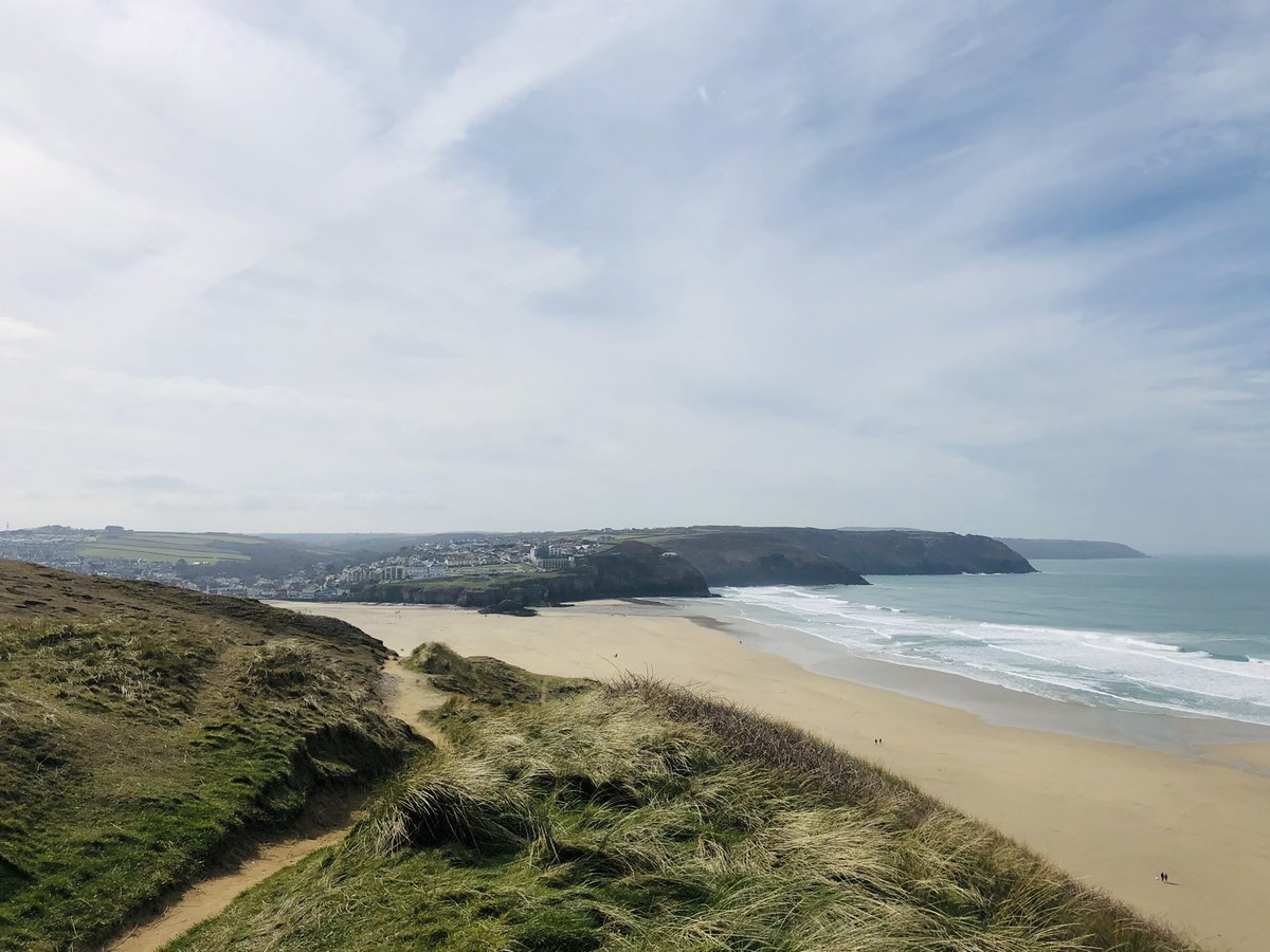 Loving the views across Perran Sands and Perranporth today. Lucky to have this so close by. @swcoastpath @Guys_page @TinCoastNT @CornishRambling @iwalkc @EvocativeCorn @PerranporthInfo @W_hole_Cornwall @Kim83539559 @gosia_bal @ILoveCornwallUK @PerranporthSLSC