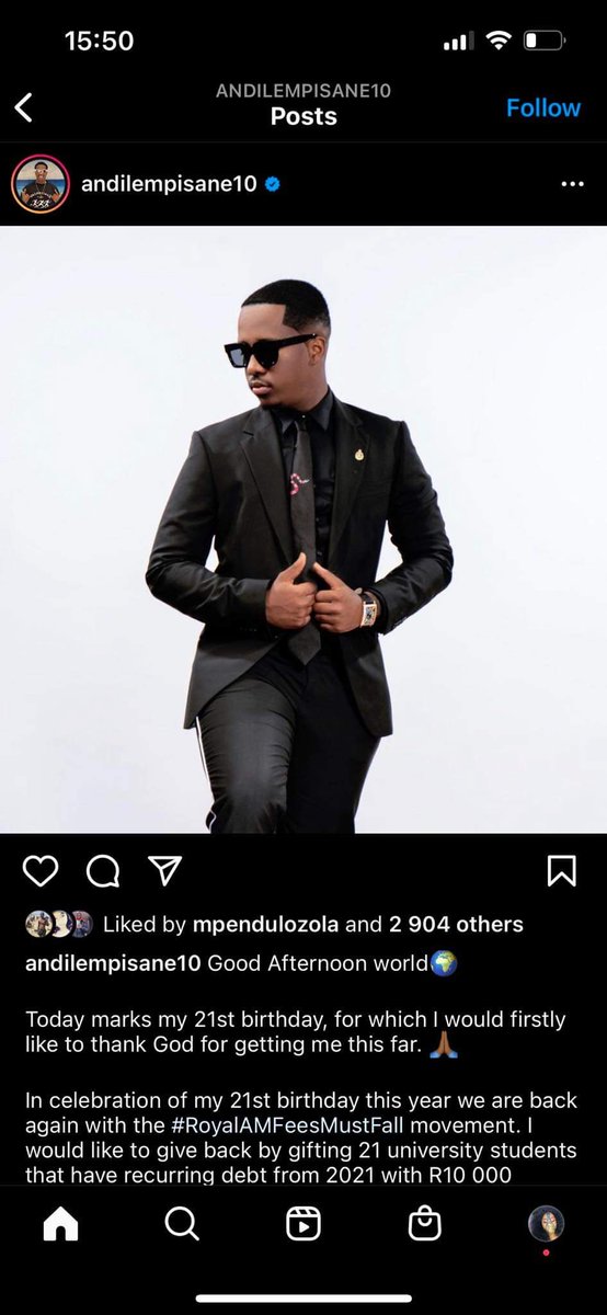 MandiDlula's tweet photo. It Andile Mpisane Birthday🎂 he’s gifting 21 university students that have debts from Last year 2021 R10000 kindly do try your Lucky 🙏🙏 https://t.co/sYQDnh72Uc